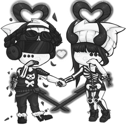 B&amp;W chibi couple